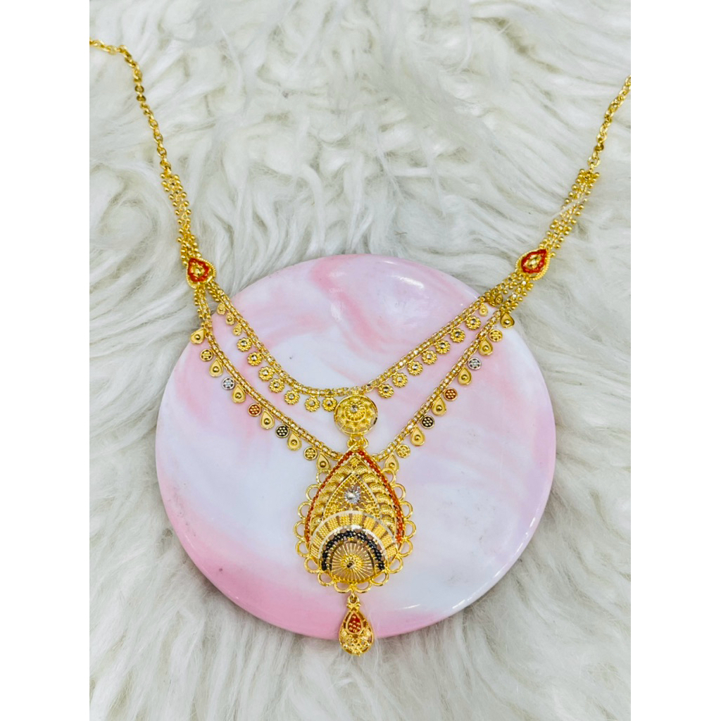 kalung kerawang motif dubai mewah elegant emas asli kadar 700