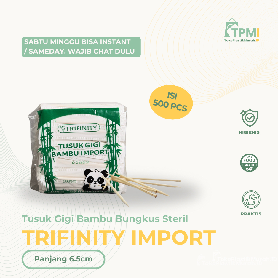 [BISA INSTANT] TUSUK GIGI BAMBU STERIL TRIFINITY | TUSUK GIGI BUNGKUS KERTAS | TUSUK GIGI STERIL