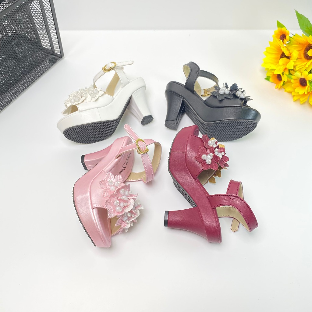 Heels Anak Perempuan Haktinggi Anak2 Prempuan Pesta Ulangtahun Hadiah Srendal Hils Bocah Cewek Wisud