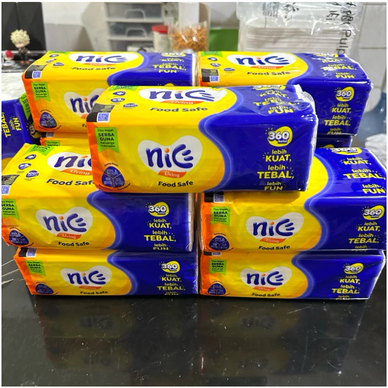 Nice 360 helai 2ply Tisu Jolly 200 sheet Facial Tissue Kemasan Lembut