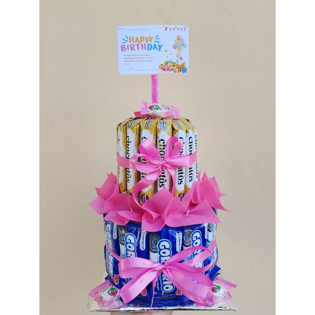 

tart snack gorio+chocolatos 2 tingkat free packing kardus