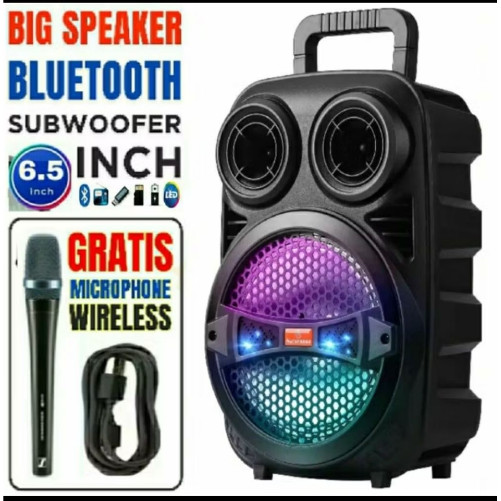 BANTING HARGA TERBESAR 6.8INC...........Speaker Bluetooth Mkc 6.8inc Subwoofer aktif Mp3 player FM K