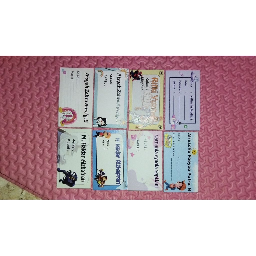 

label nama buku pelajaran