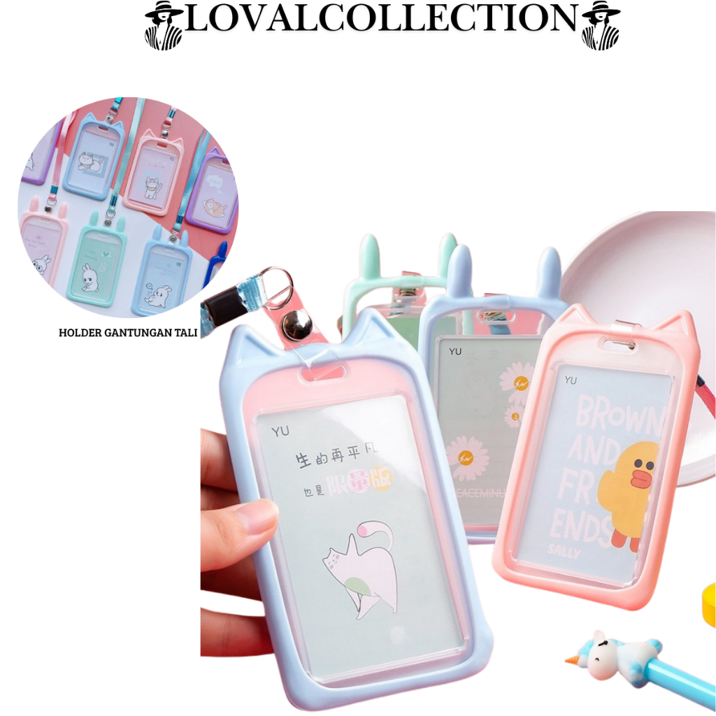 

LC HOLDER GANTUNGAN TALI H497 KARTU AKSES KANTOR MRT BUSWAY LANYARD CARD HOLDER MOTIF KUCING