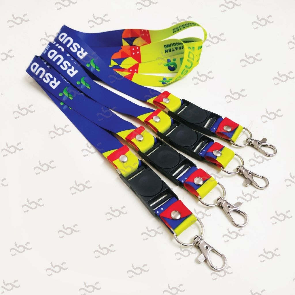 

Lanyard Custom 2cm Gantungan ID Card Full Color 2 sisi