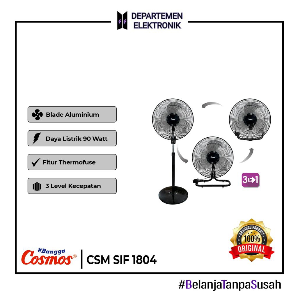 Cosmos Kipas Angin 3 in 1 SIF 1804 Besi 18 Inch