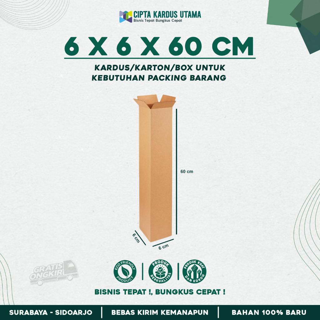

Kardus packing 6x6x60 cm | Karton Packing | Box Packing