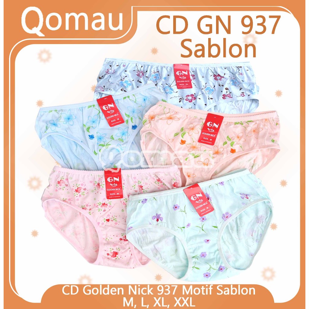CD Golden Nick 937 Sablon | Golden Nick Celana Dalam Wanita 937s Motif Bunga Print CD Wanita Katun R
