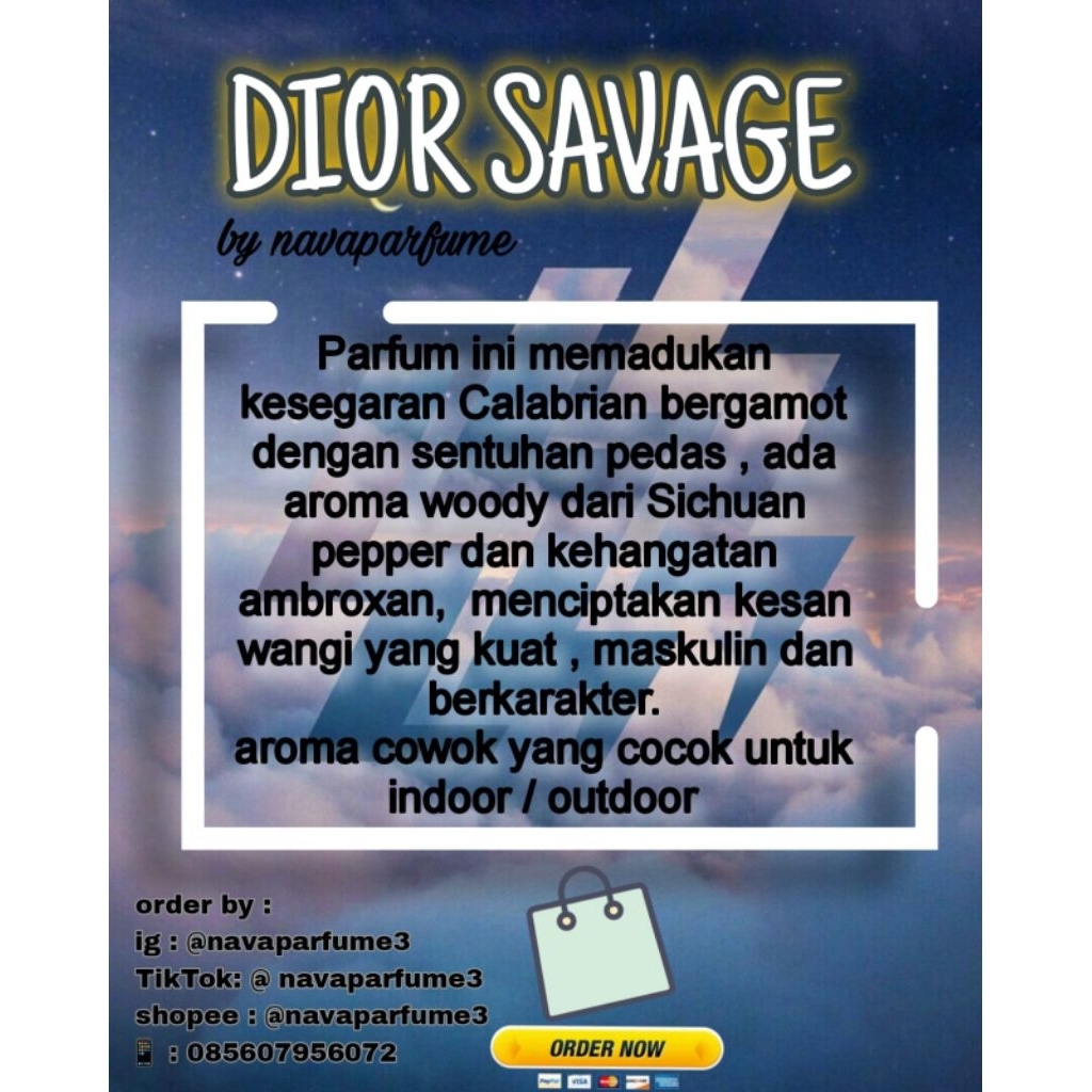 DIOR SAVAGE parfume bibit 100% bibit murni