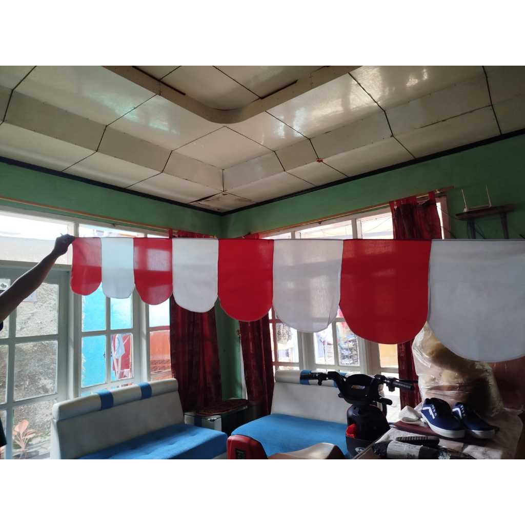 BENDERA UMBUL UMBUL BULAT MERAH PUTIH ISI 5 