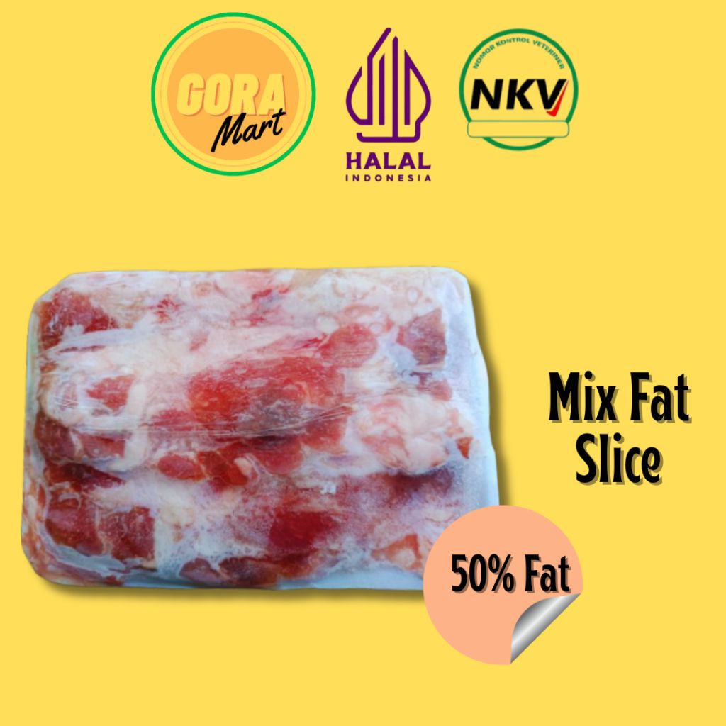 Beef Slice Mix fat / Beef Slice Fat Mix /Daging Slice / Beef Slice 500gr (Halal dan NKV)