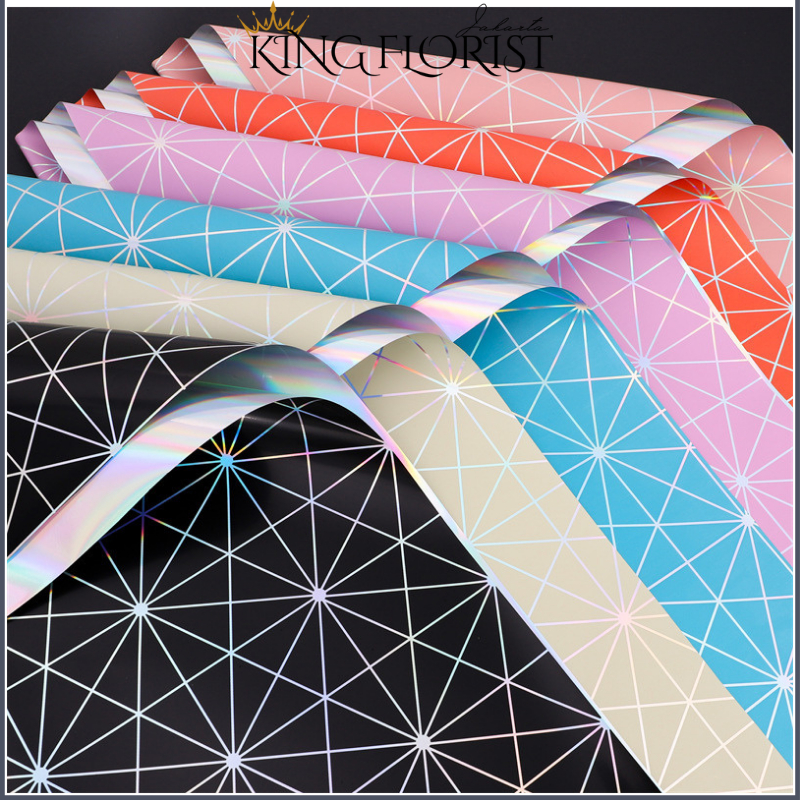 

Flower Wrapping Paper Cellophane Hologram Mix Kertas Bouquet Ecer 6009