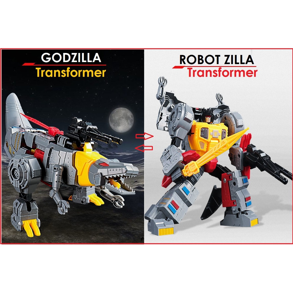 DIY 2IN1 MAINAN ANAK ROBOT TO GODZILLA DINO TRANSFORMER  puzzle dinosaour EDUKASI ULTAH PAJANGAN MEJ