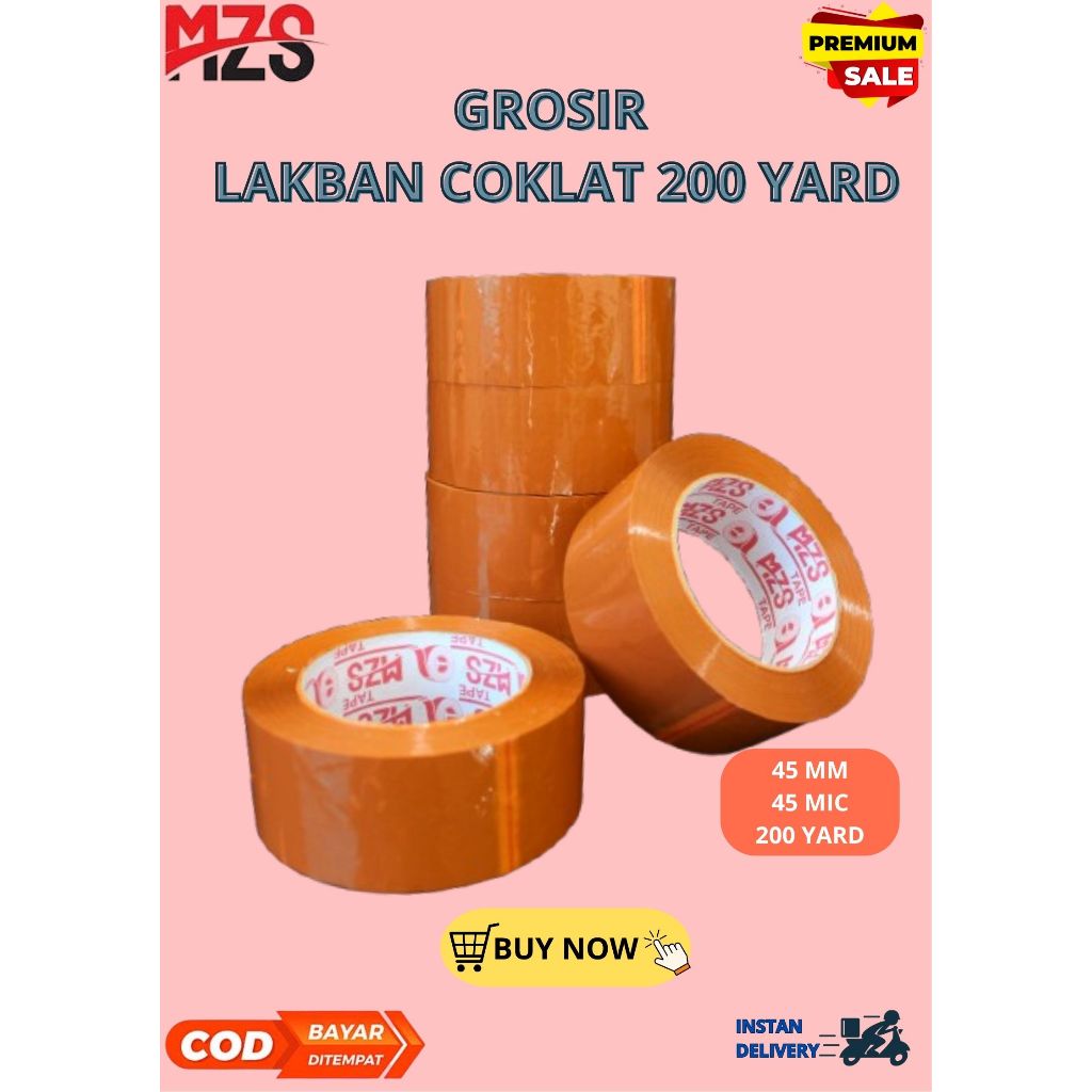 

MZS TAPE LAKBAN OPP TAPE / LAKBAN COKLAT 200 YARD 1 ROLL