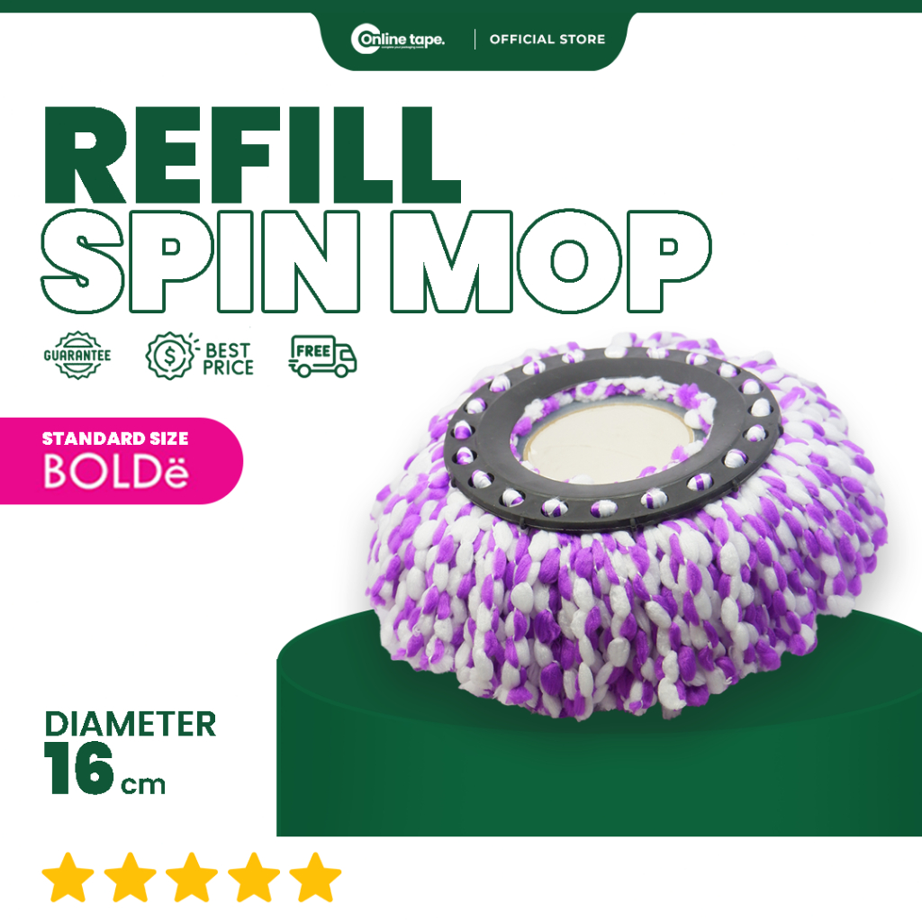 REFILL MOP / REFILL KAIN PEL LANTAI / KAIN PELAN /  PEL PUTAR OTOMATIS / PEL LANTAI KUALITAS BOLDE