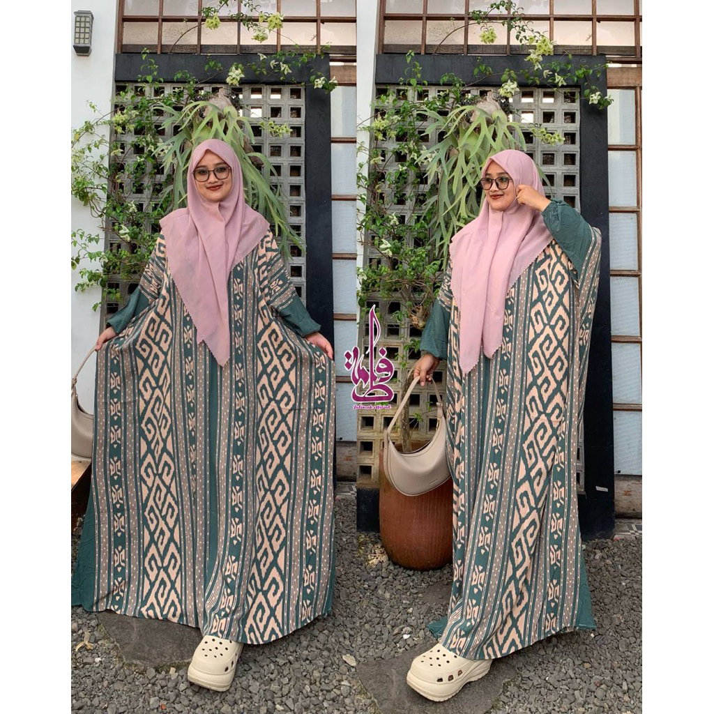 Gamis Kaftan Rayon Salur Twill Premium Jumbo Busui Lengan Panjang Daster Arab Jumbo