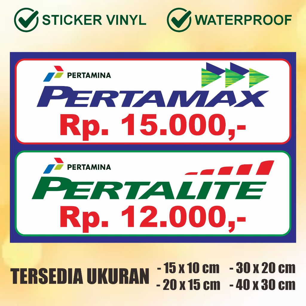 Stiker Pom Bensin Mini Pertalite Pertamax