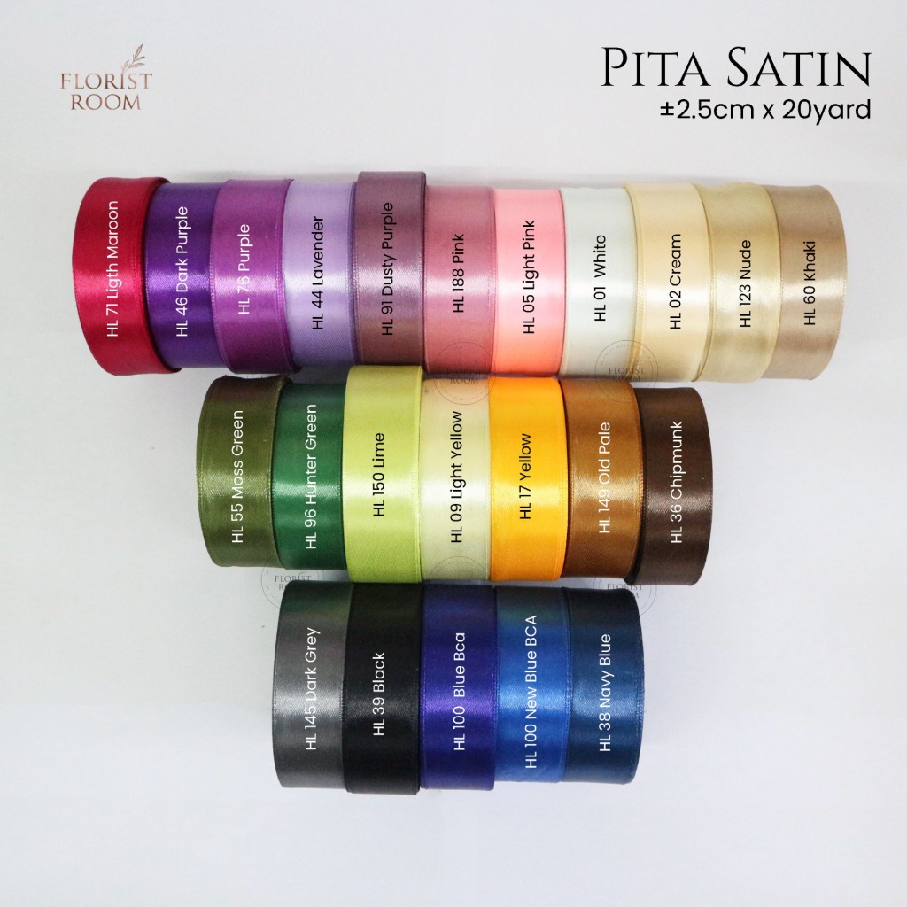 

Satin 2.5cm - Satin Ribbon - Pita - Hiasan - Kado - Hampers - Bouquet