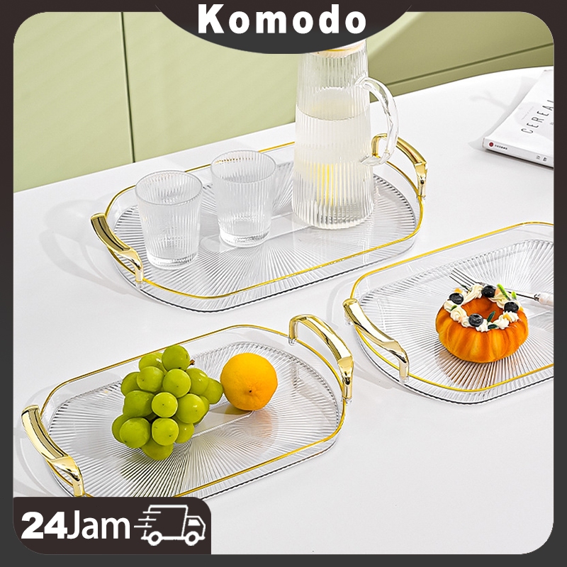 Nampan Set 3pcs/set Aesthetic Wadah Saji Piring Buah Rak Buah Tudung Saji Nampan Mangkok Aesthetic  