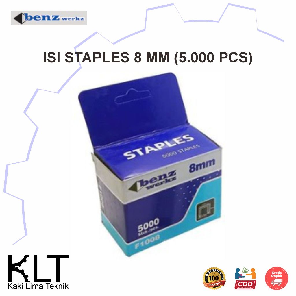 

isi staples stapler refill gun stacker 8 mm 1008F F1008 Benz isi 5.000 pcs