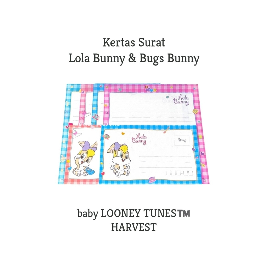 

NEW : Kertas Surat baby LOONEY TUNES™️ Lola Bunny & Bugs Bunny by HARVEST // 1 Set Letterpad Lucu Bergaris Aesthetic Full Color / 60gsm