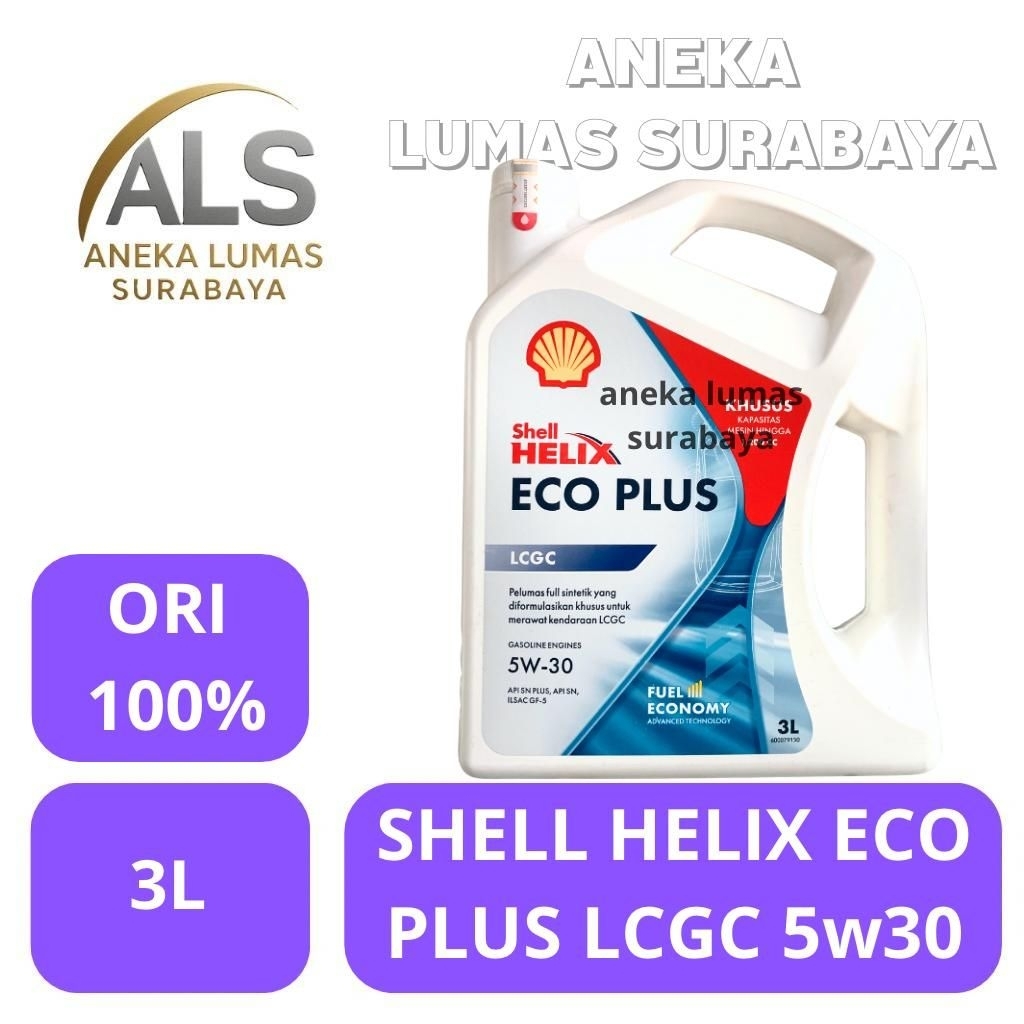 Shell Helix Eco Plus 5w-30 / Oli Mesin LCGC Shell Eco 5w30
