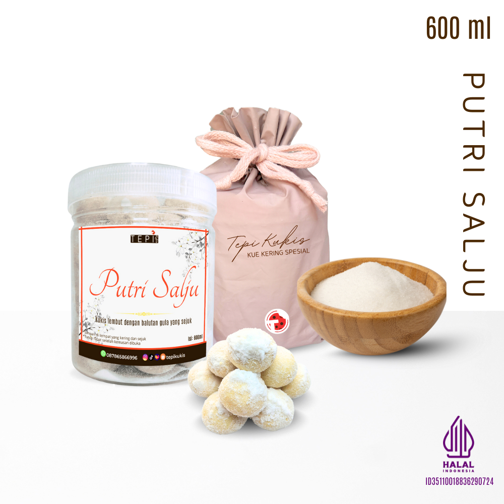 

Kue Kering Putri Salju Lembut Lumer Toples 600ml