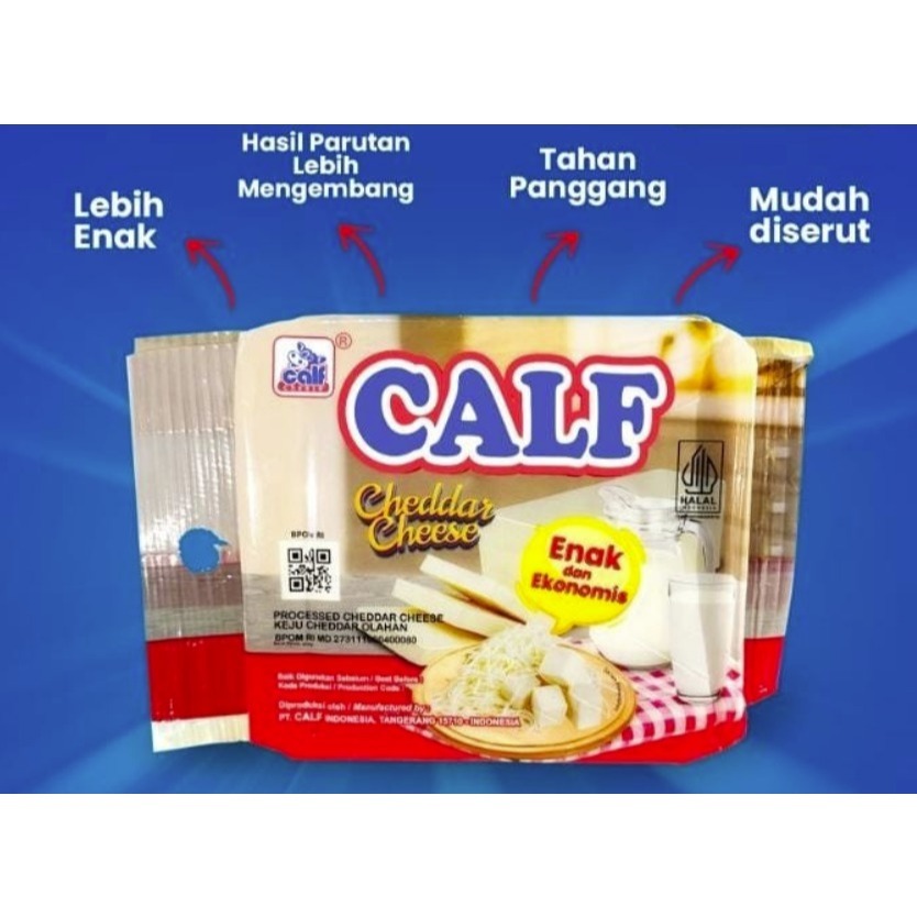

200gr Keju Calf kemasan - Cheddar Cheese - Calf Cream Cheese - krim keju