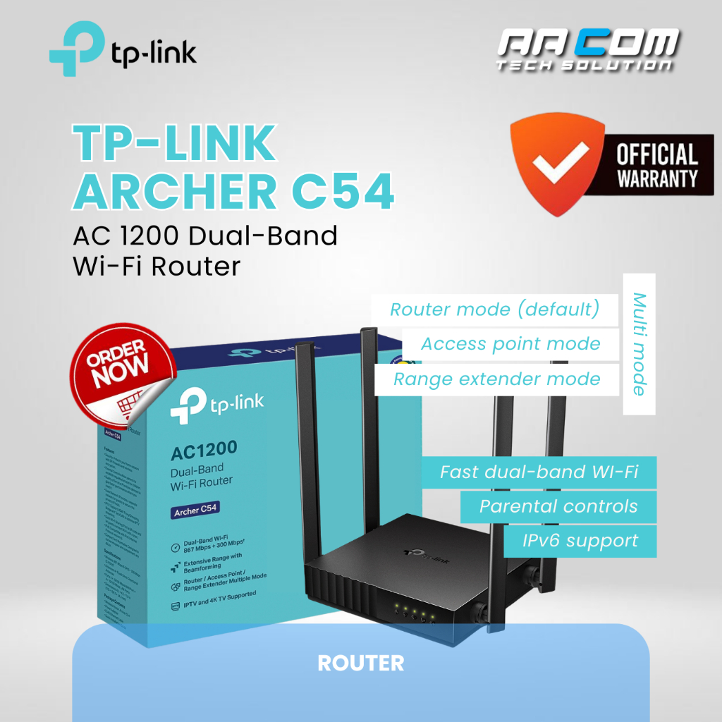 TP-LINK ARCHER C54 AC1200 DUAL-BAND Wi-Fi ROUTER TP-LINK ARCHER C54