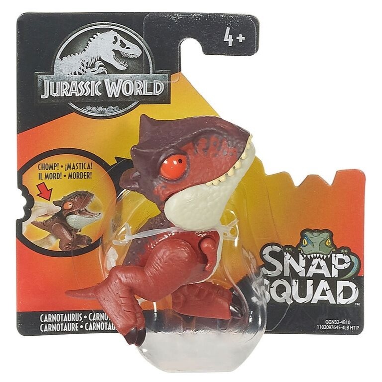 Mainan Snap Squad Dino Carnotaurus Wave 2 Jurassic World Mata Merah Rare Item