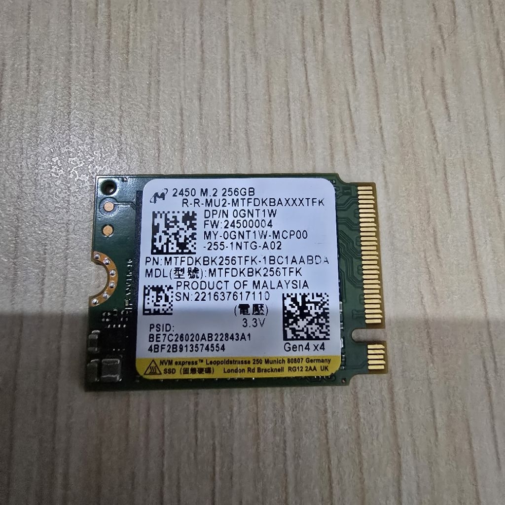 ssd nvme 256gb 2230 micron