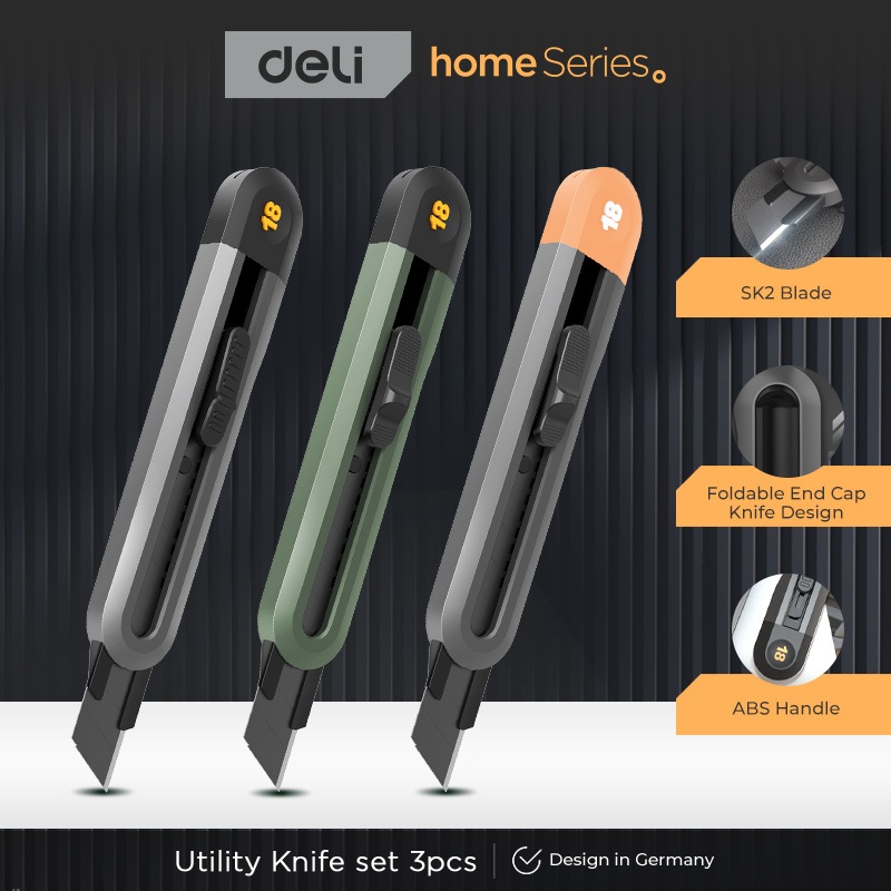 

Deli Tools Home Series Art Lightweight Knife Body Cutter SK2 Blade ABS / HT4018/HT4018C/HT4018L