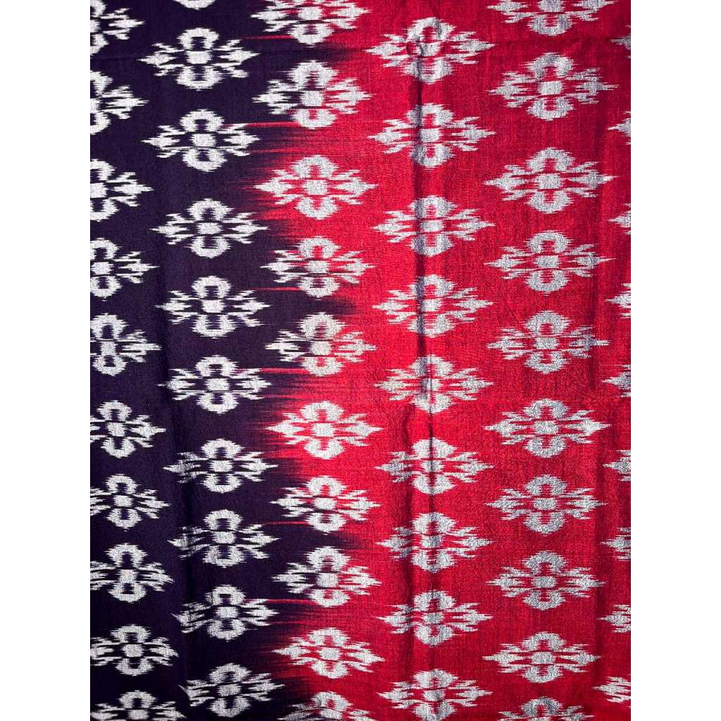 Kain Tenun Motif Ceplok Tombak Silver Gradasi Ungu Merah (MER7469KAWET)