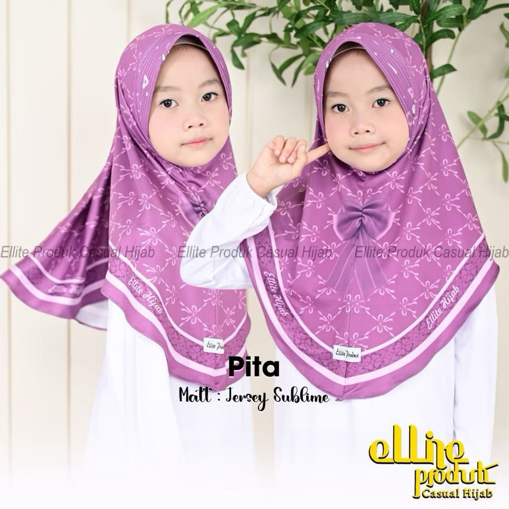 JILBAB ANAK UMUR TK SD MOTIF PITA BAHAN JERSEY ZOYA SUBLIM