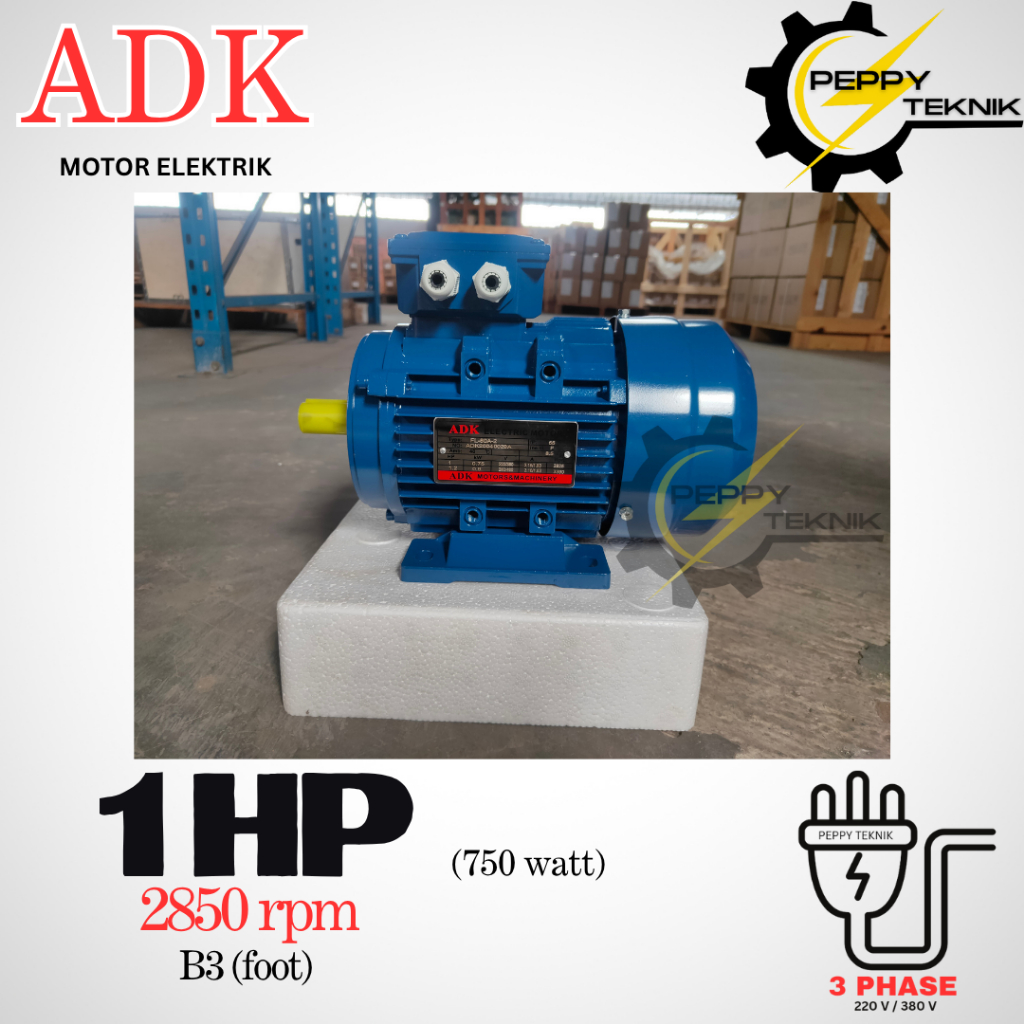 Dinamo Motor 1 Hp 2850 rpm 3 Phase B3