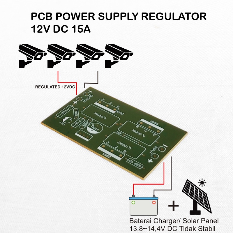 PCB POWER SUPPLY REGULATOR 12V DC 15A UNTUK DIY MODUL