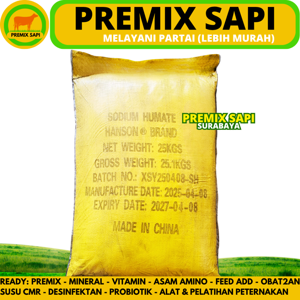 ASAM HUMAT 25 KG 85% HANSON (1 SAK KUNING) - Sodium Humate 25 kg Humic Acid 25 kg Sodium Humat Humid
