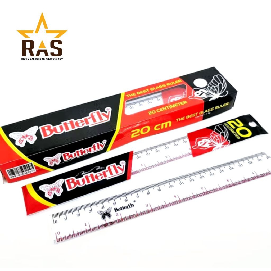 

( 1pack isi 12pcs ) Penggaris Butterfly 20 CM