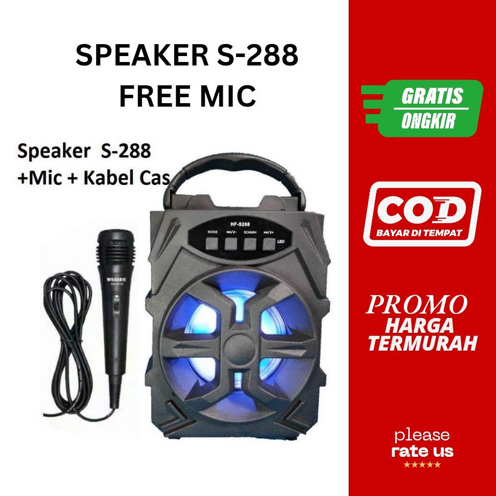Speaker Bluetooth MKC JBK S288 + Mic Karaoke