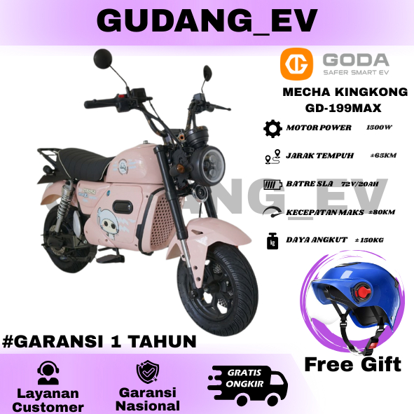 Sepeda Motor Listrik Goda 199 PRO / Max/GODA 199 RRQ  Mecha Kingkong terbaru Goda Gd199 max / PRO OF