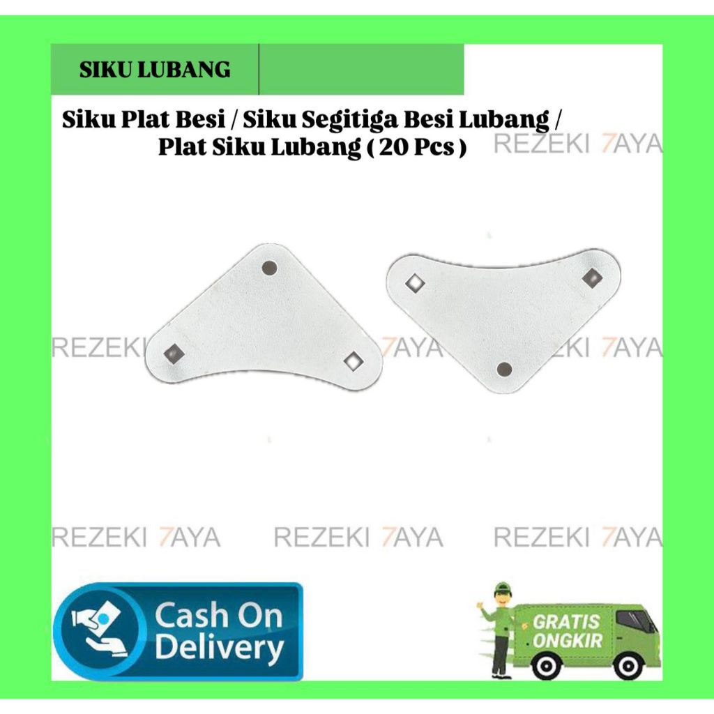 Siku Plat Besi / Siku Segitiga Besi Lubang / Plat Siku Lubang ( 20 Pcs )