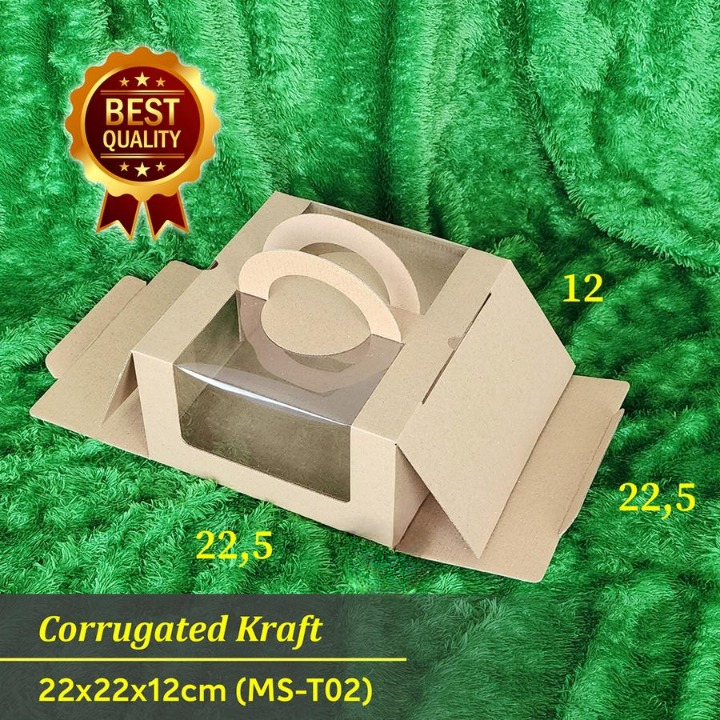 

(10 Pcs)Box Kue Tart 22x22x12cm Kotak Cake Chiffon Packaging Dus Hampers Packaging