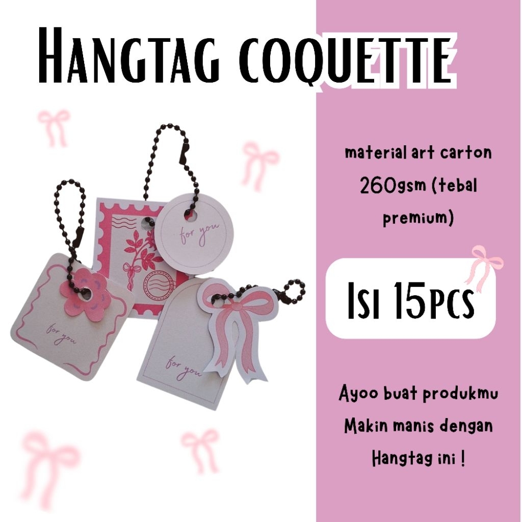 

Hangtag coquette series - hangtag coquette custom tulisan