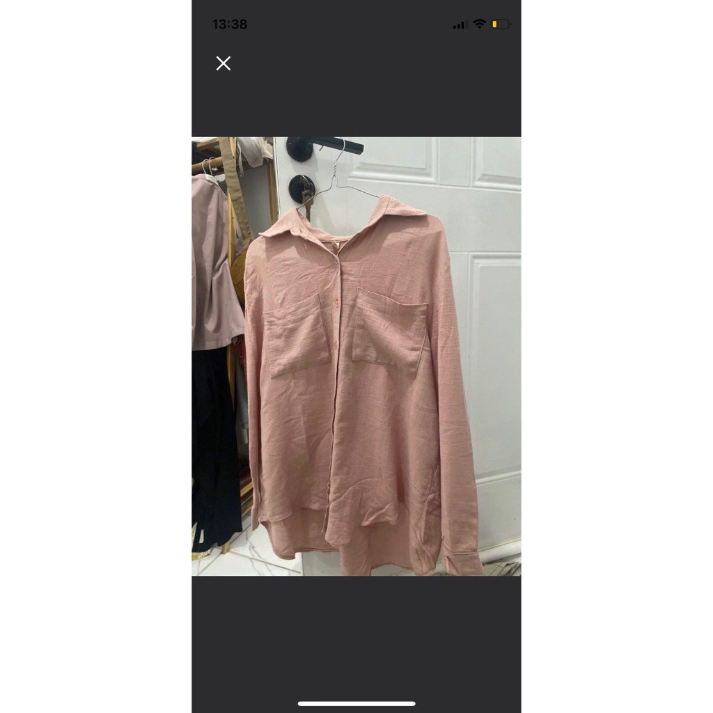 kemeja linen pink PL