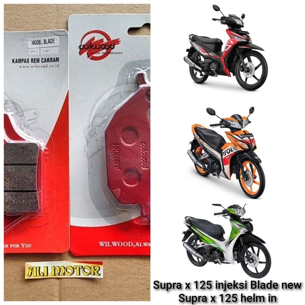Kampas rem  depan + belakang blade 125 fi supra x 125 fi ori WILWOOD