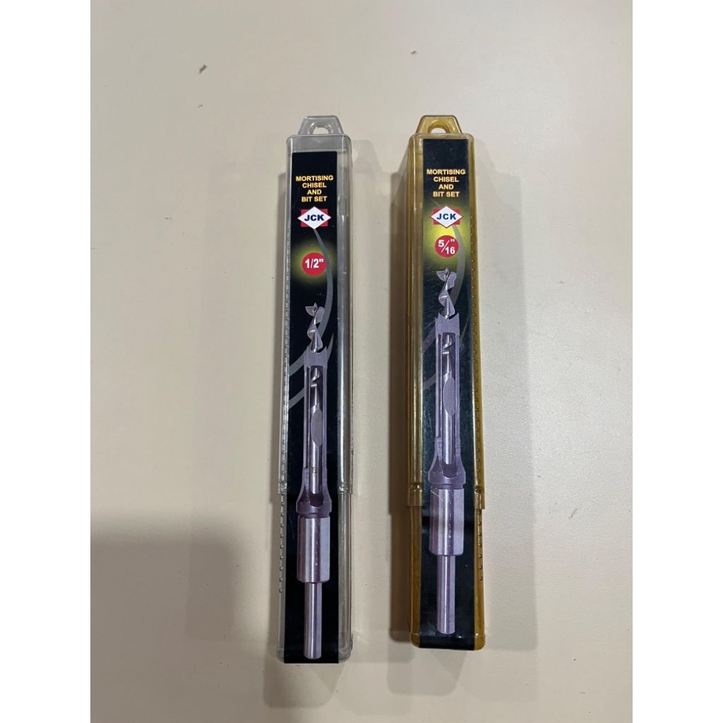 JCK Mata Bor Chisel Mortising Set Pahat - Ukuran 1/2 & 5/16 - Alat Bor Kayu untuk Lubang Persegi - M