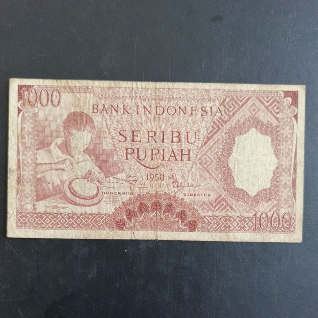 Uang Kuno 1000 Merah Seri Pekerja 1958 Coklat