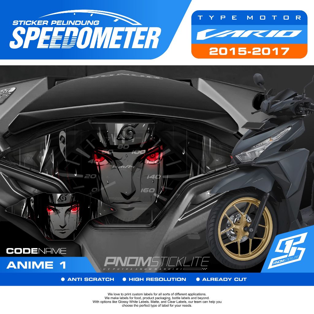 ANTIGORES SPEEDOMETER VARIO LED OLD 2015 STIKER SPIDOMETER MOTIF ANIME  STICKER VARIO LED OLD