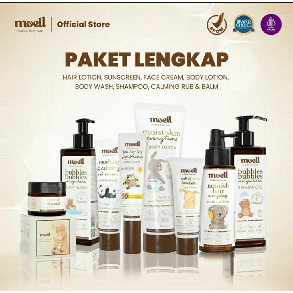 Newborn Kit Set Moell | Moell Hair Lotion | Body wash | Shampoo | Sunscreen | Body Lotion | Face cre
