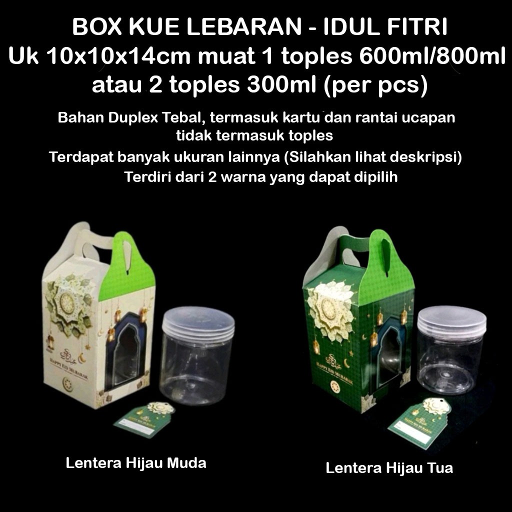 

Box Tenteng Kue Kering Muat 1 toples 600ml/800ml atau 2 toples 300ml - Hampers Lebaran Idul Fitri